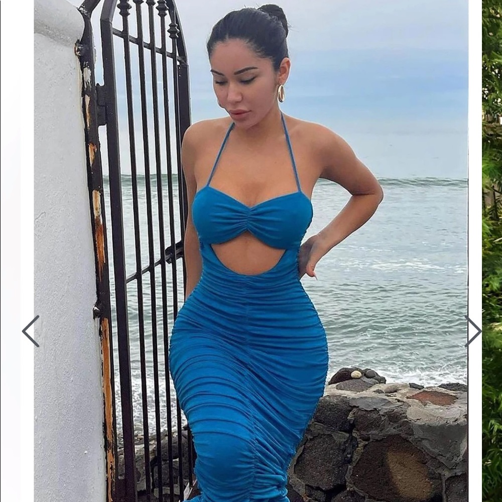 Fashion novas blue maxi dress